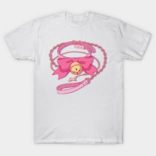 The cute pink cat bell collar choker with chains T-Shirt